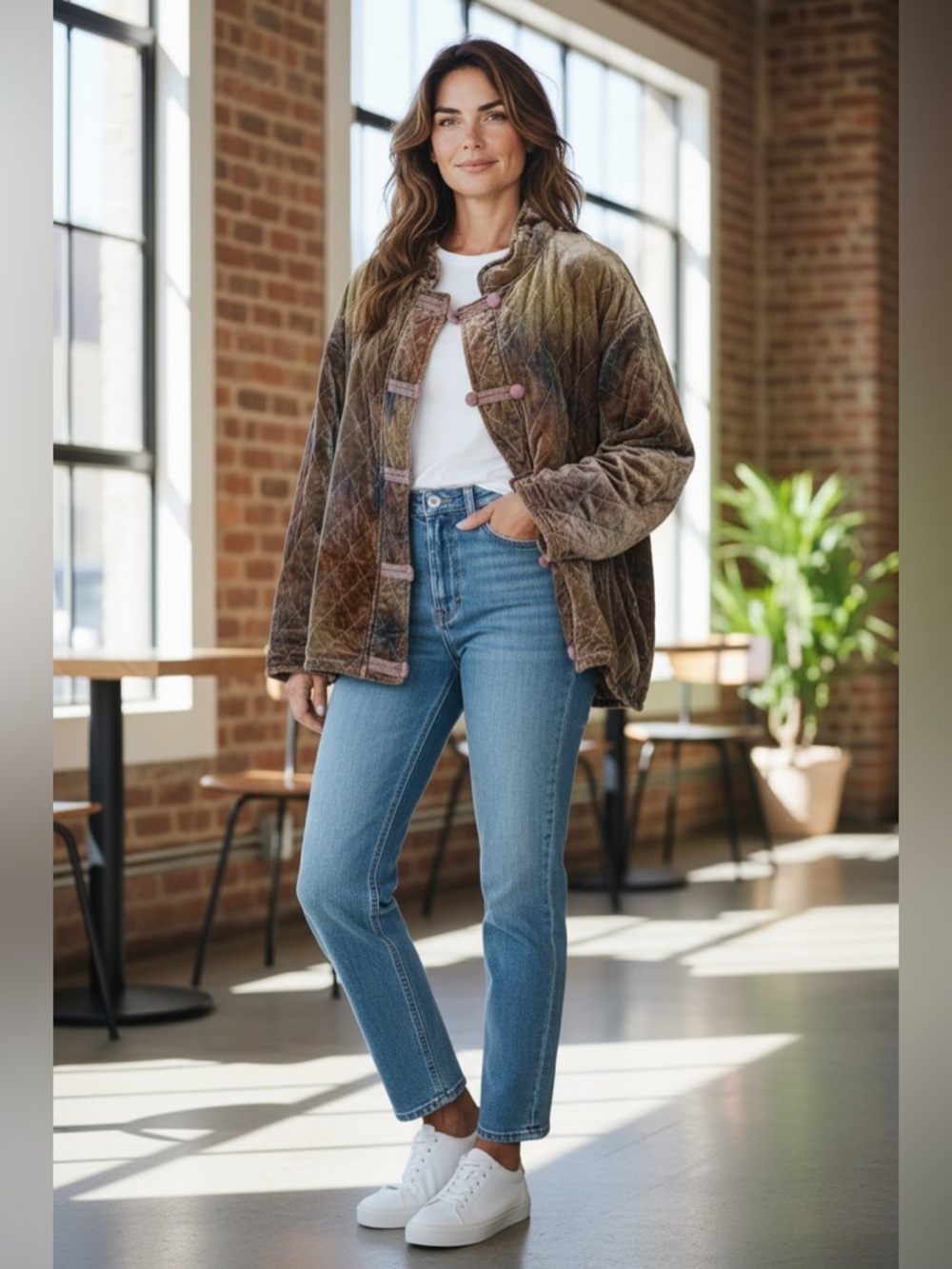 URU Quilted Teddy Jacket in Brown - Relaxed Cozy Layer